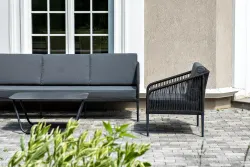 "Канны" лаунж-зона 5-местная плетеная из роупа (веревки), цвет темно-серый