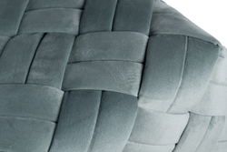 Пуф из плетеного велюра 44x43x43см Garda Decor мятный на металлических опорах