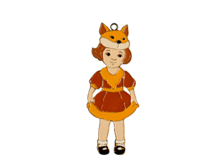 Елочная игрушка Девочка Лисичка