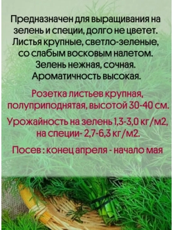 Укроп поздний на зелень и специи Кибрай 50гр