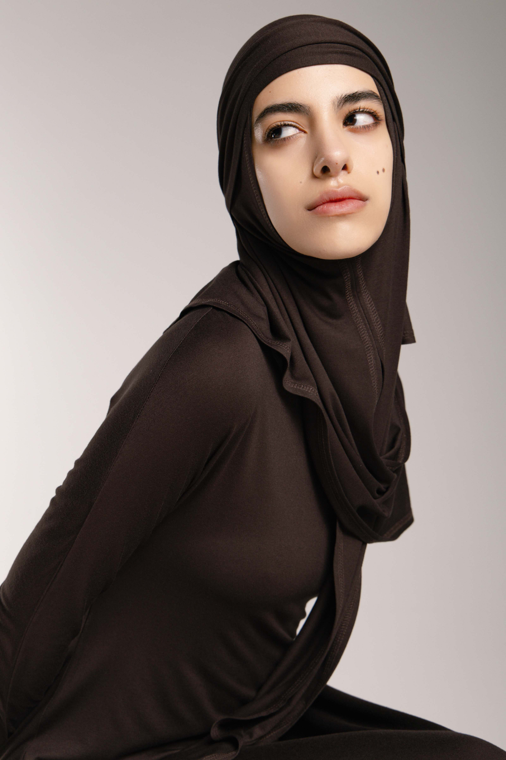 Хиджаб Молик тройка коричневый