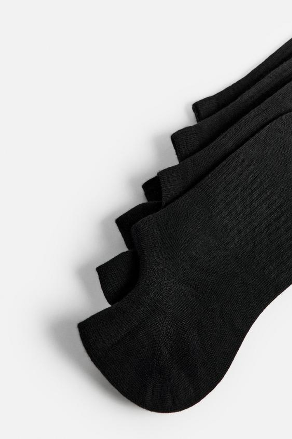 ZARA НАБОР ИЗ ЧЕТЫРЕХ ПАР КОРОТКИХ НОСКОВ, ЧЕРНЫЙ