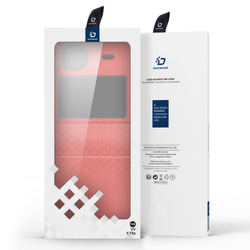 Чехол розового цвета с премиальной искусственной кожи для Vivo X Flip, серия Bril Series от Dux Ducis