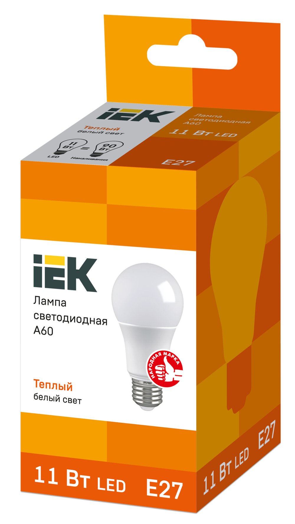 Лампа светодиодная A60 груша 11Вт 230В 3000К E27 IEK