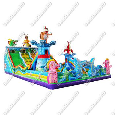 Коммерческий надувной батут "Затерянный остров 2" 20*10*7 м