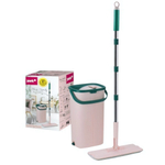 Набор для уборки Хэнди с отжимом ОДНОЙ РУКОЙ (ведро 10л с 2-мя емк, швабра с насадкой, запасная насадка) YORK