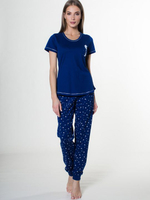 Трикотажный комплект с брюками (Размер: M) (Цвет: серый с синим)