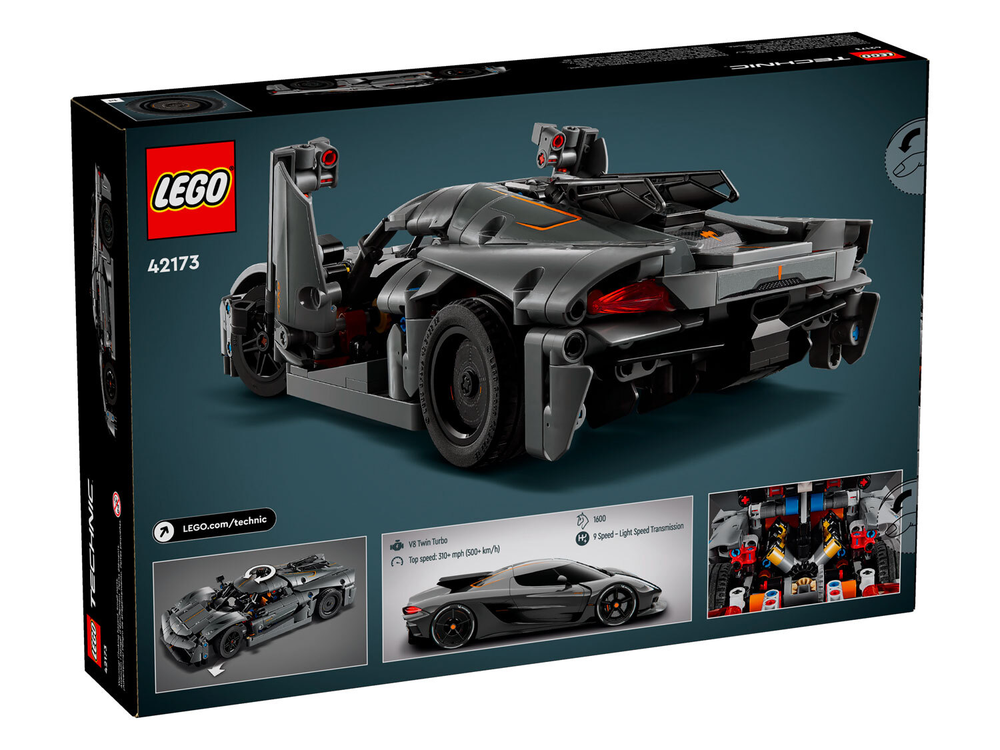 LEGO Technic 42173 Koenigsegg Jesko Absolut — серый гиперкар