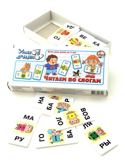 Домино Умное "Читаем по слогам" (пластм.)