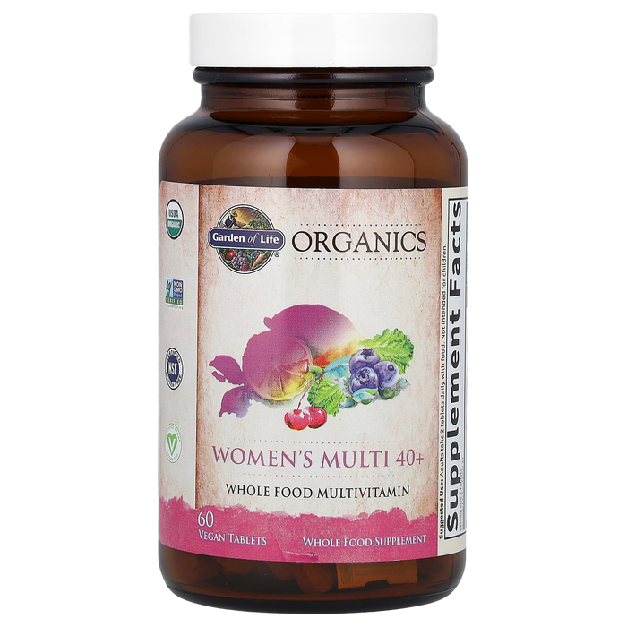 Мультивитамины для женщин старше 40 лет, Mykind Organics Women's Multi, Garden of Life, 60 веганских таблеток