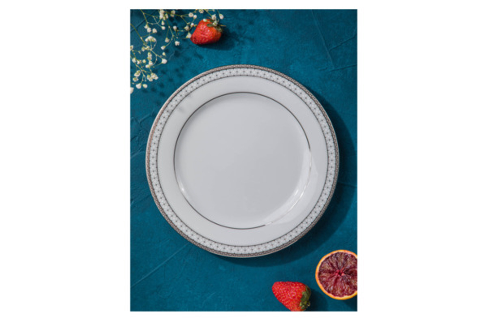 Тарелка закусочная 21см Noritake Рочестер с платиновым кантом