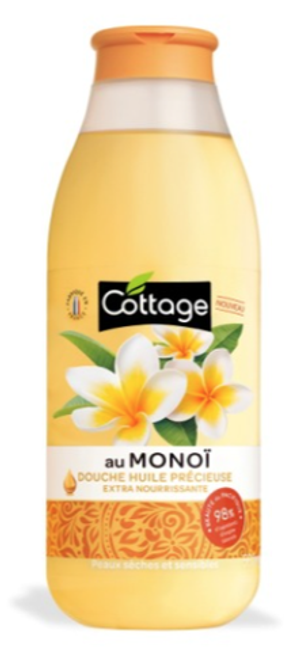 COTTAGE Питательный гель для душа с маслом МОНОЙ Extra Nourishing Precious Oil shower - Au Monoi 560мл