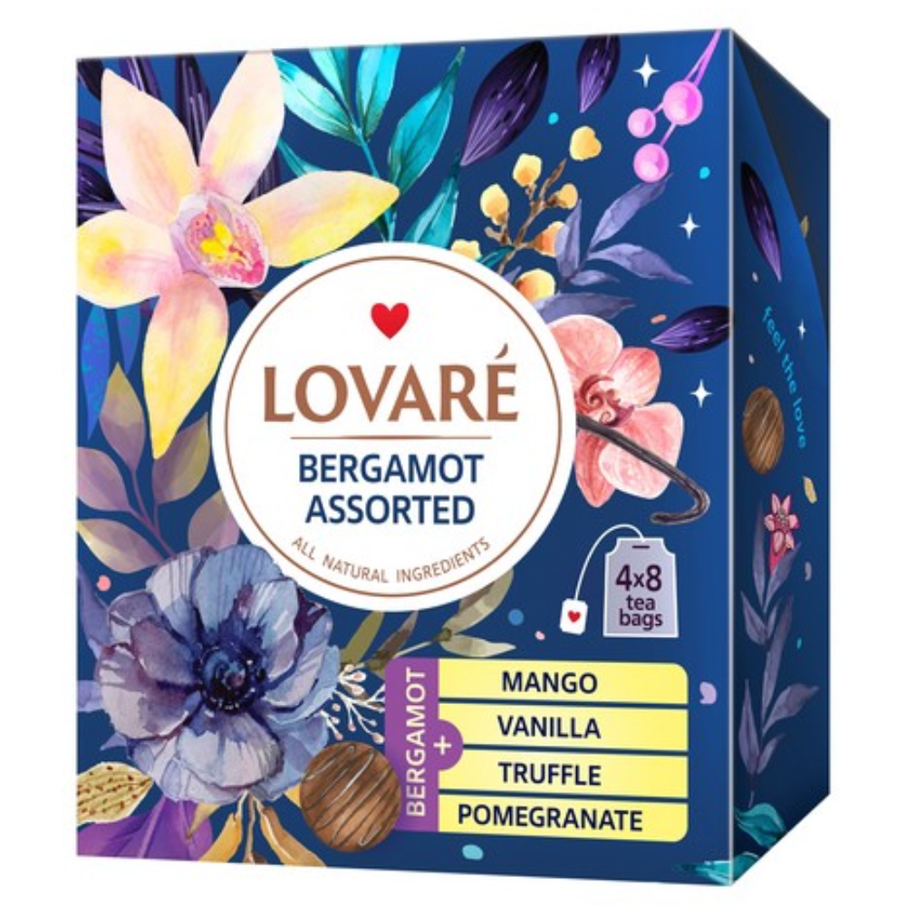 Чай черный Lovare ассорти с бергамотом 32 пакетика