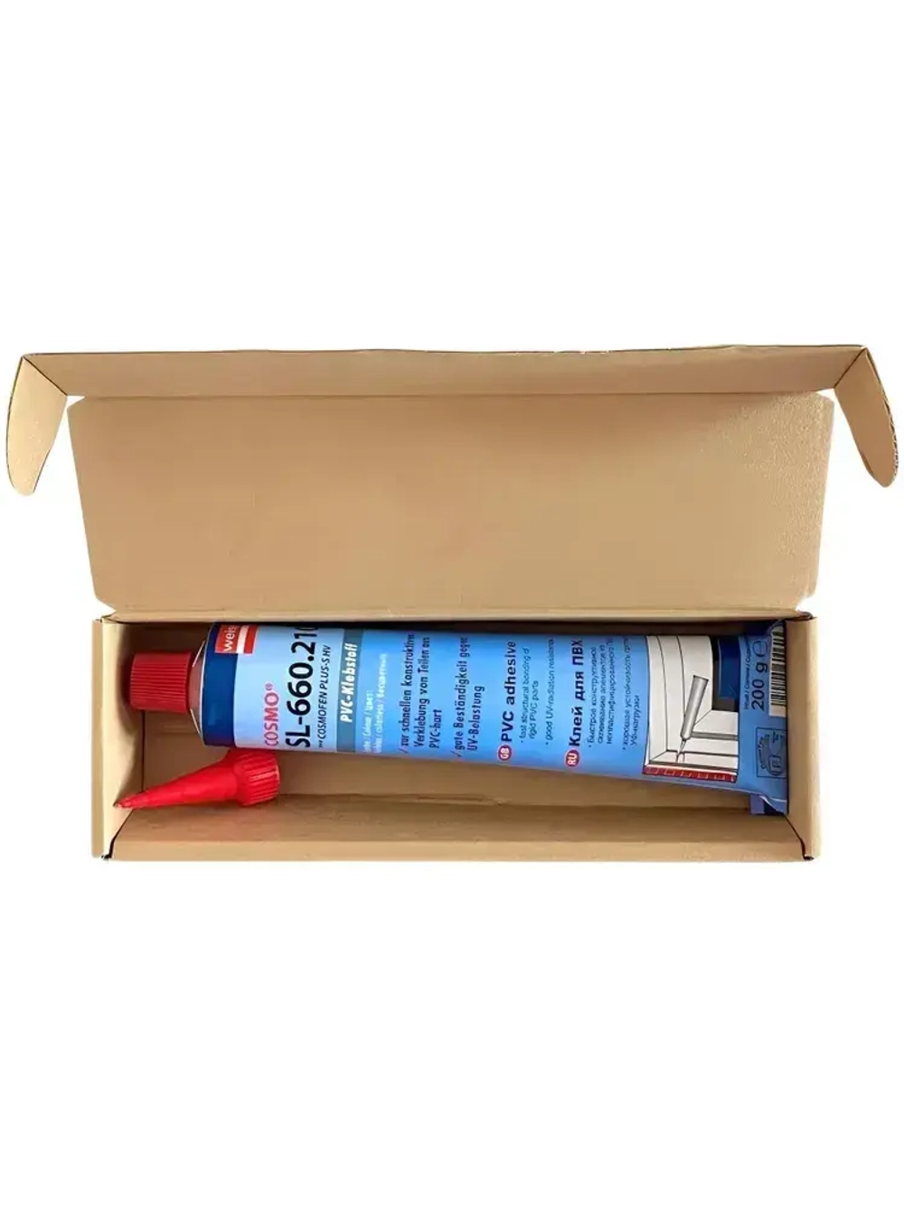 Диффузионный клей для жесткого ПВХ (жидкий пластик) COSMOFEN Plus-S HV , 200гр, прозрачный SL-660.210