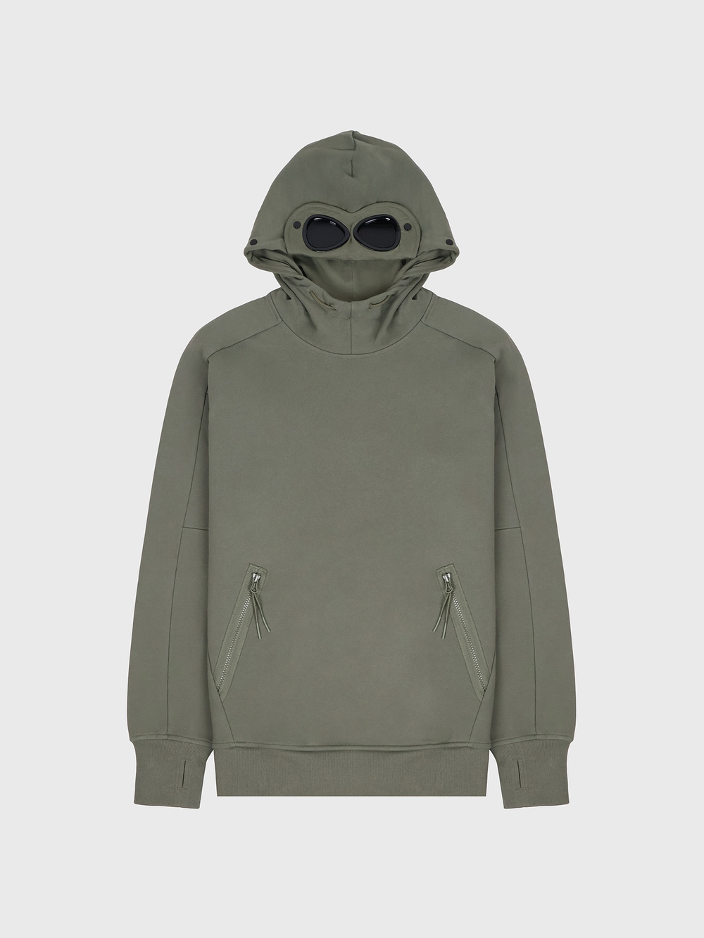 Худи C.P. Company Diagonal Raised Goggle Bronze Green