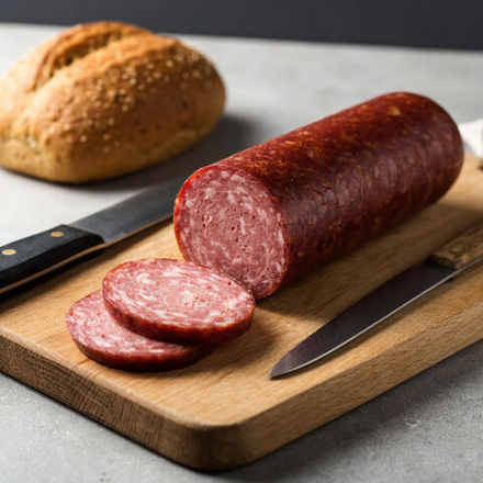 Колбаса Сервелат варено-копченая ТМ Benner (средний вес 350 г)