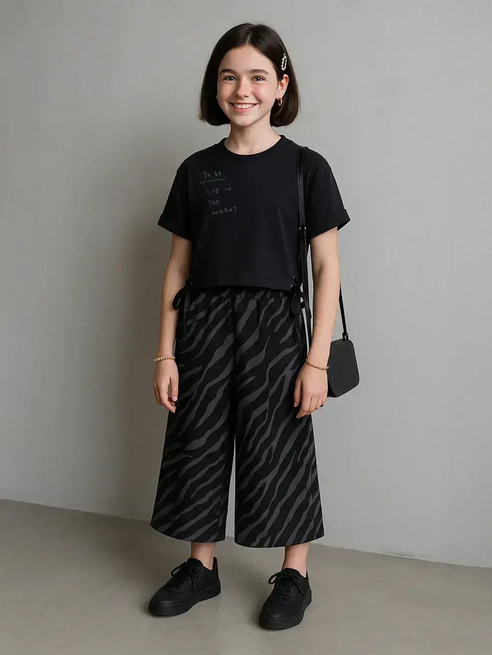 Костюм для девочки, футболка и кюлоты