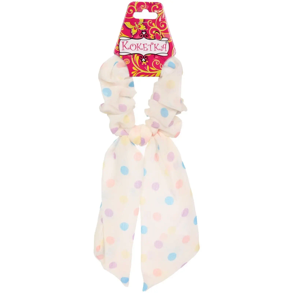 Резинка для волос «La Belle», горошек, микс 6 цветов, 8*13см (подвес Кокетка)