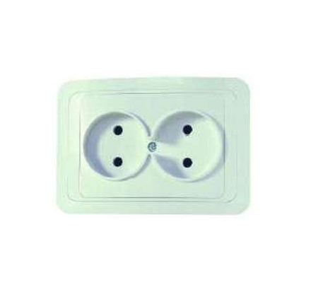 Розетка 2-м СП Mimoza 16А IP20 без заземл. бел./бел. Makel 12017