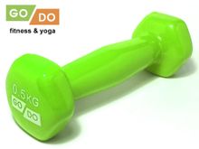 Гантель GO DO в виниловой оболочке.  Вес 0,5 кг.  (Зеленый)