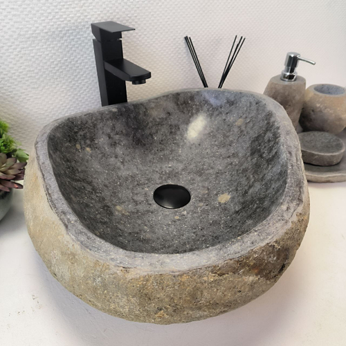 Раковина из речного камня RS-63415 (47*45*16) 0123