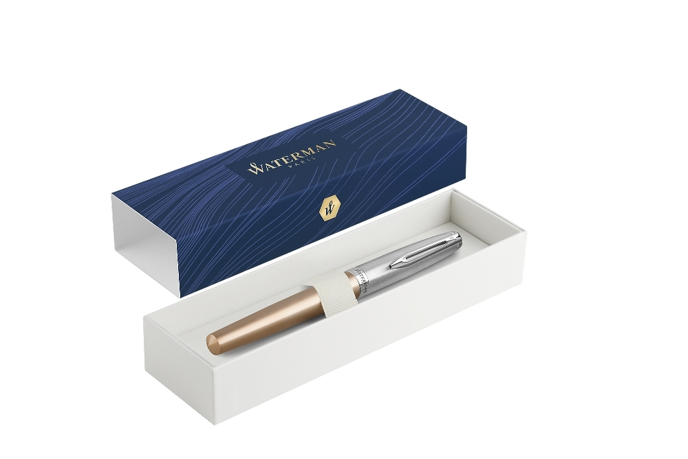 Ручка роллер Waterman  Embleme цвет GOLD CT, цвет чернил: черный