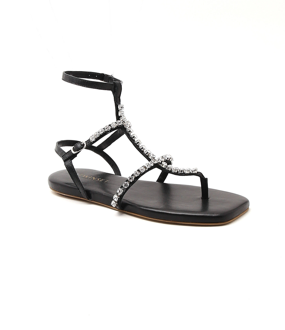 Кожаные босоножки TWINSET - черный(221TCT060)