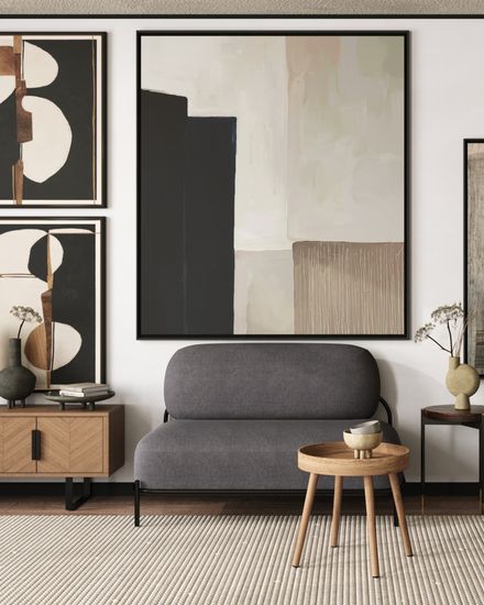 Диван Стоун рогожка тёмно-серый