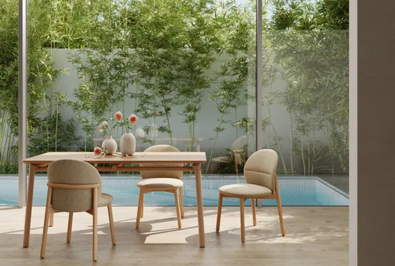 Обеденный стол Meiko 160х80 см, массив дуба, меламин