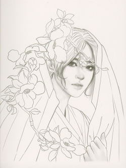 Folk tales and girls. Coloring book