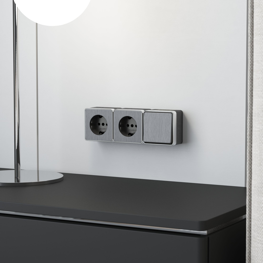 Выключатель одноклавишный влагозащищенный Gallant графит рифленый W5010204