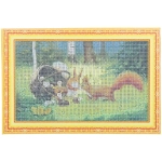 Алмазная мозаика на подрамнике с полным заполнением «МИР ЯРКИХ КРАСОК», беличий переполох, 20*30 см