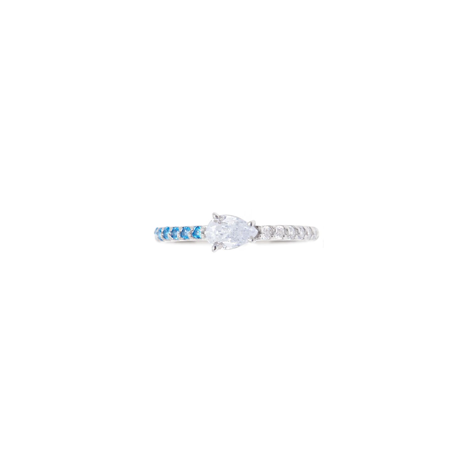 Кольцо Pear Ring – Silver Blue