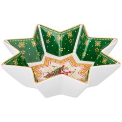 БЛЮДО-ЗВЕЗДА LEFARD "ДЕД МОРОЗ" 17Х4 СМ ЗЕЛЕНОЕ (КОР=36ШТ.)