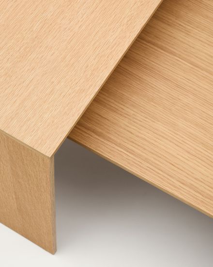 Litto Журнальный столик из шпона дуба натурального цвета 140 x 70 см