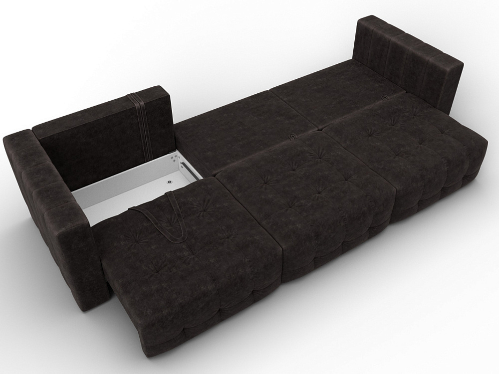 Диван прямой Лига-052 НПБ Лонг, BRUT 17 ВЕЛЮР коричневый