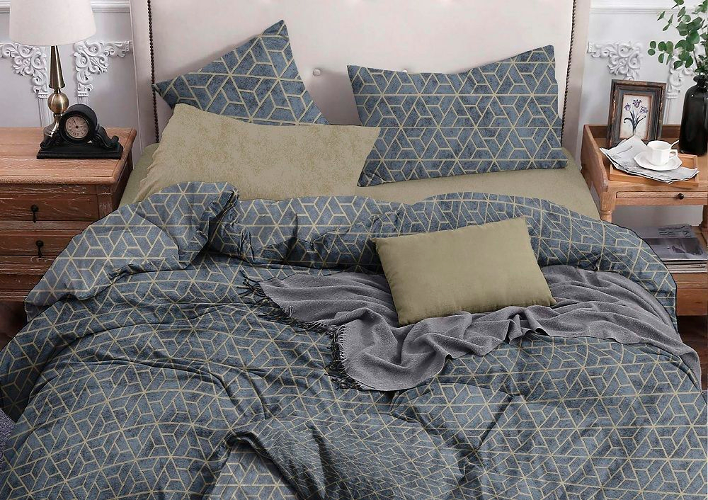 Комплект постельного белья 1.5 сп с простыней на рез.90х200 БЯЗЬ "Fan" (нав. 50х70 или 70х70)