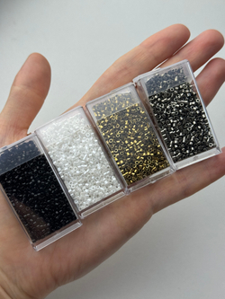 Бисер цилиндрический 2 мм, Набор 4 вида по 10 грамм