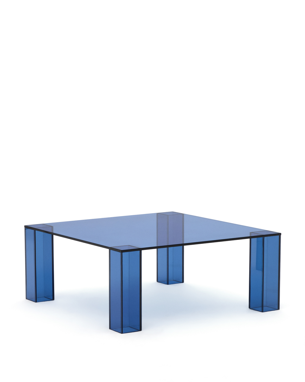 Журнальный столик La Forma (ex Julia Grup) Adularia из синего стекла 85 x 85