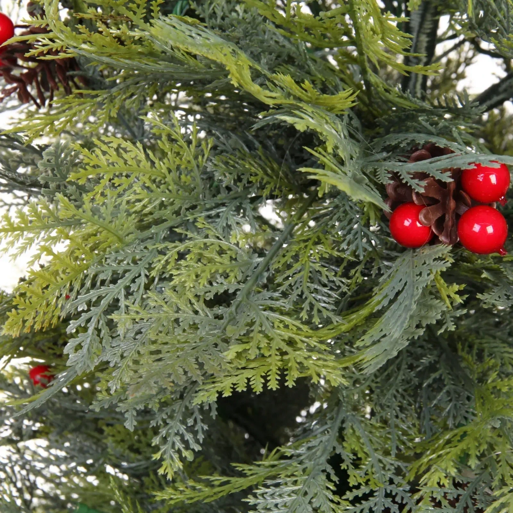 Ёлка светодиодная в горшке «Лесная радость» 90 см, (260 веток) 80 ламп LED, цвет свечения-Теплый белый