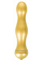 Вибратор Vibe Deluxe Gold - 16,5 см. (Цвет: золото)