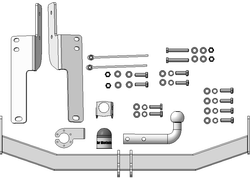 Фаркоп Motodor ОЦИНКОВАННЫЙ для Toyota Land Cruiser Prado 150, Lexus GX460 (оцинкованный шар)(паспорт и сертификат в комплекте)(без электрики) 92509-A