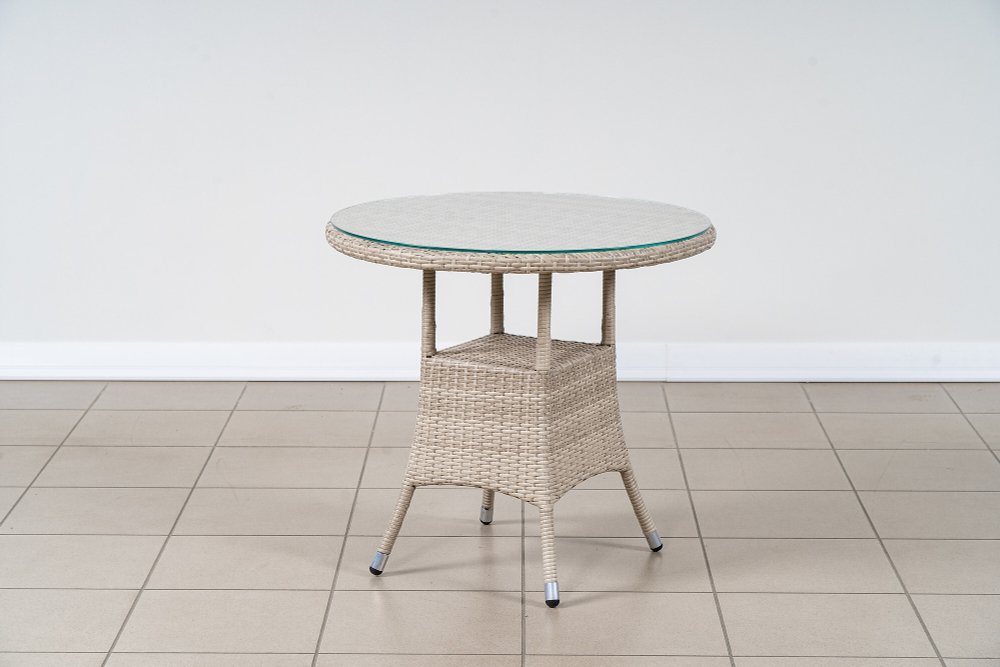 Стол круглый, столешница стекло, коллекция Крит