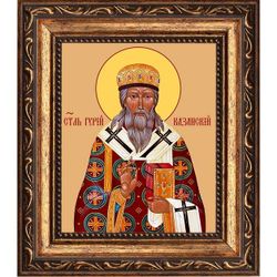 Гурий Казанский, архиепископ, святитель. Икона на холсте.