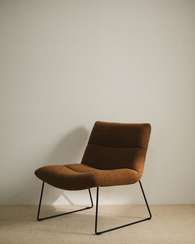 Лаунж-кресло Asen, терракотовый шенилл, черные ножки