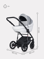 Коляска  PACCO (2 в 1) (RIKO BASIC) 05 Grey Fox (серый-белый)
