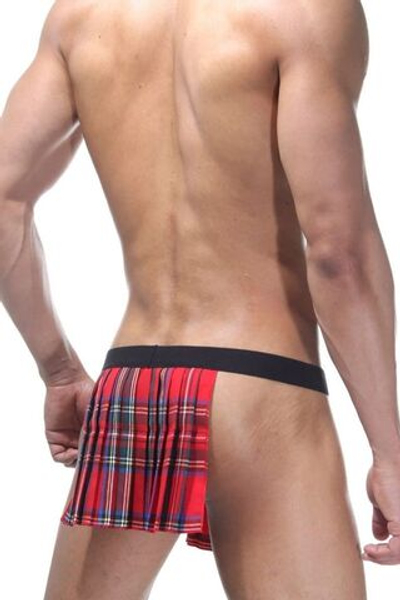 Мужские трусы-килт (Размер: L-XL) (Цвет: красная шотландка)