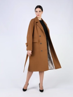 Пальто демисезонное длинное с поясом