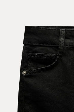 ZARA ДЖИНСЫ С ВЫСОКОЙ ПОСАДКОЙ, ЧЕРНЫЙ
