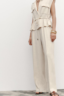 ZARA КОМБИНЕЗОН, СВЕТЛО-БЕЖЕЫЙ